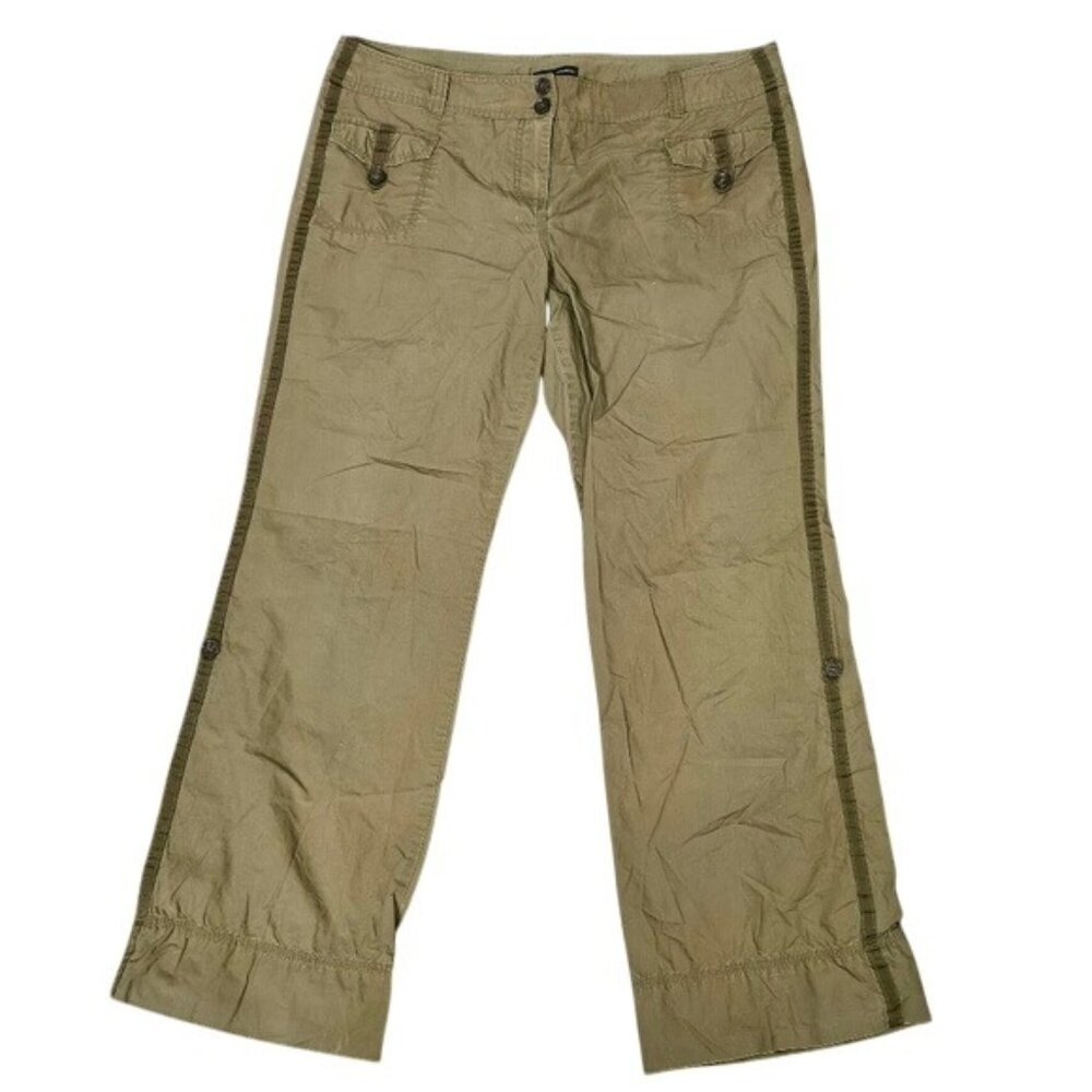 New York & Co Cargo Pants With Side Button Straps & Back Pockets Size 16
